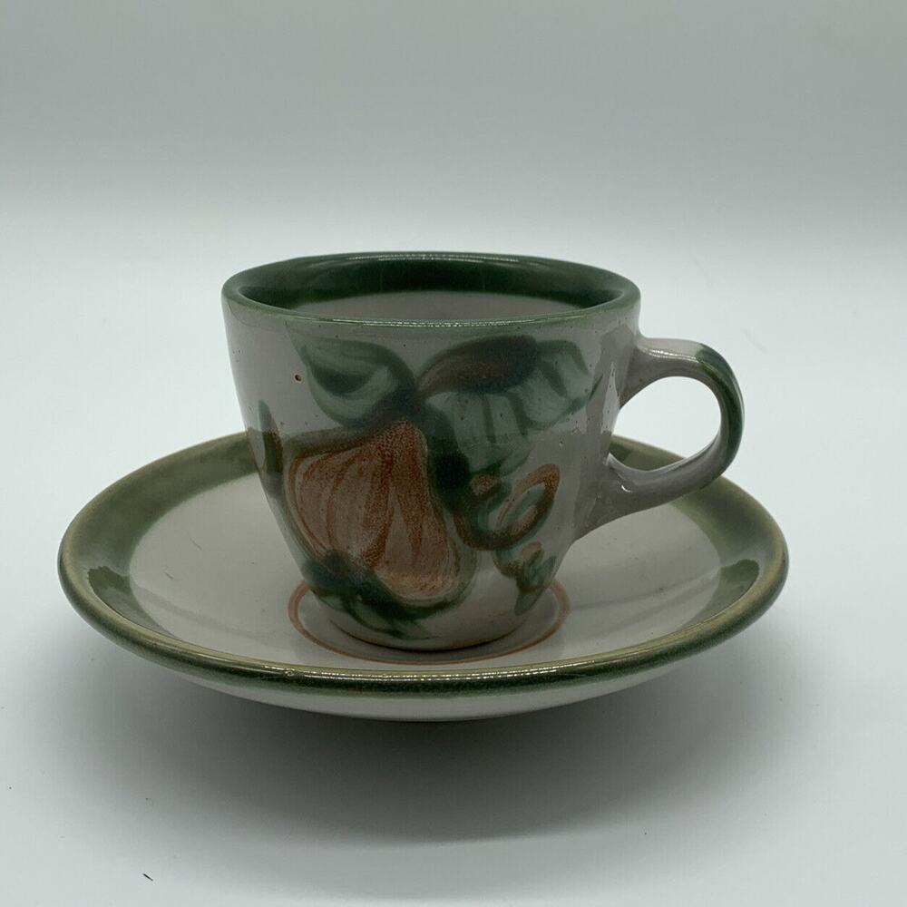 Vntg John B Taylor Louisville Stoneware 6 Oz Coffee Cup And Saucer Read